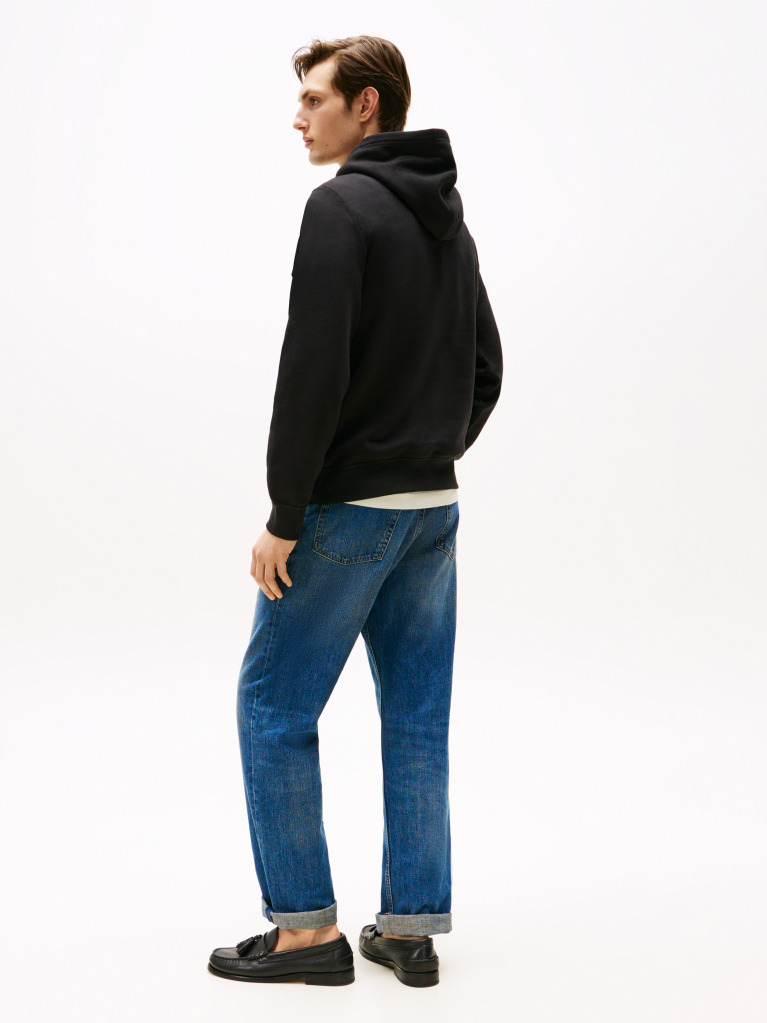 Negru Hanorac Fleece Cu Guga Cu Snur  Barbati