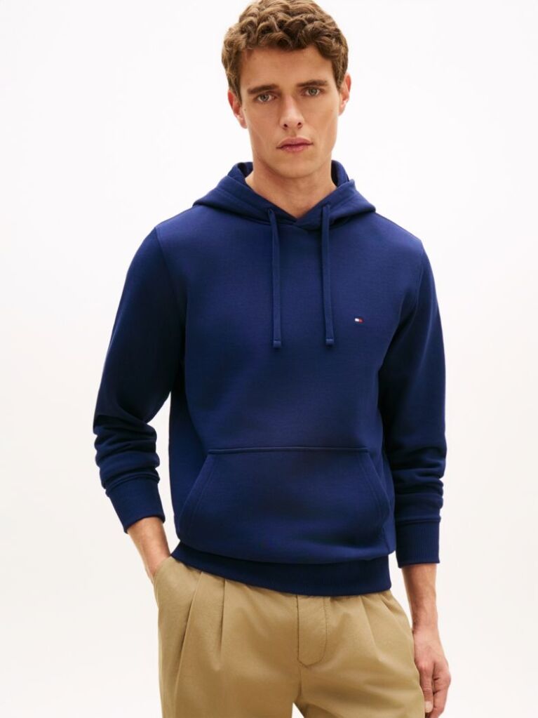 Blue Hanorac Terry Cu Broderie Steag  Barbati