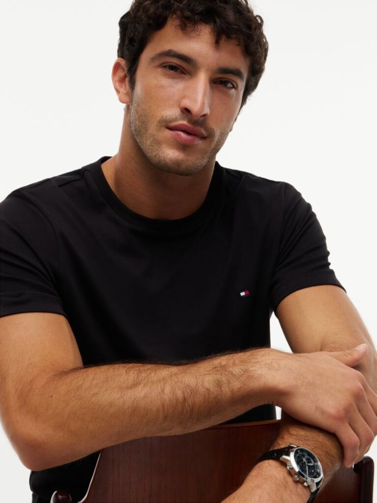 Black Interlock Knit T-Shirt  Men