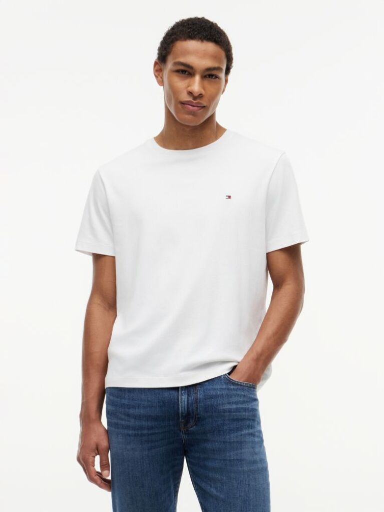 White Interlock Knit T-Shirt  Men