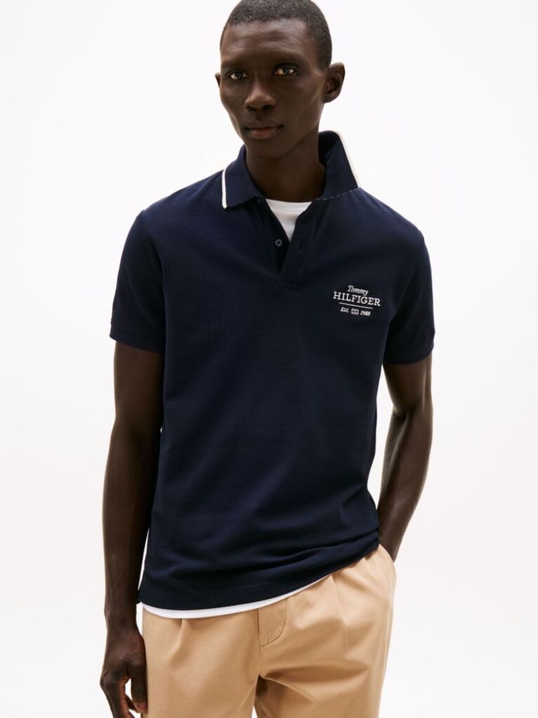 Blue Logo Embroidery Polo  Men