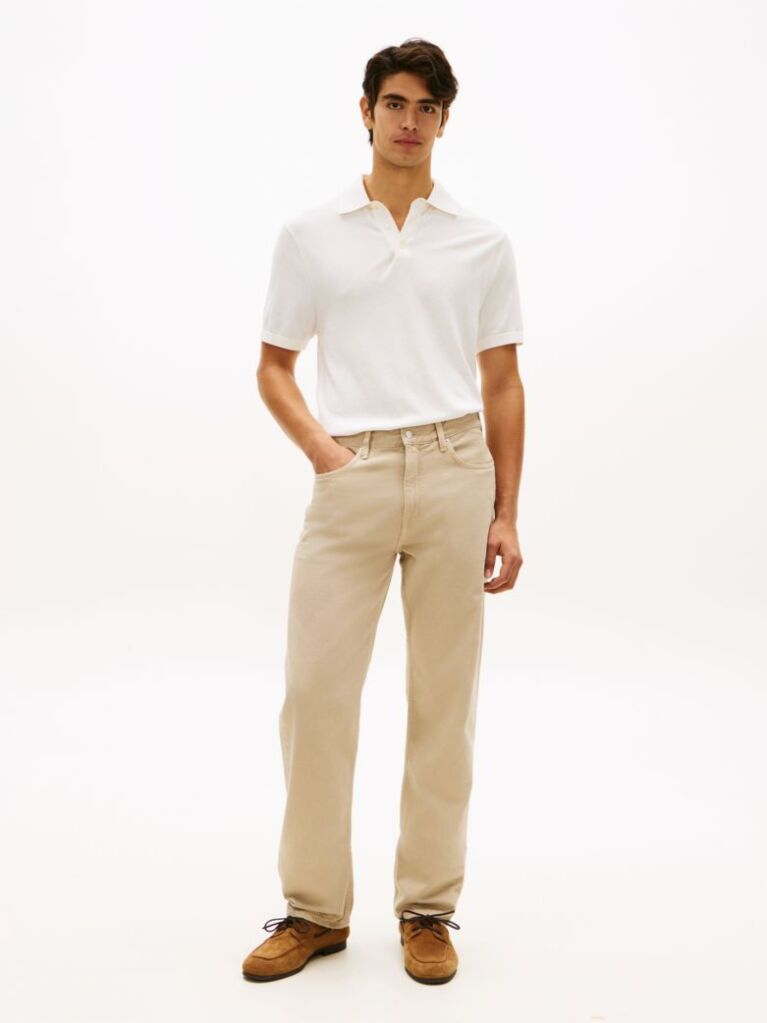 Bej Tricou Polo Smart Casual Cu Croiala Regular  Barbati