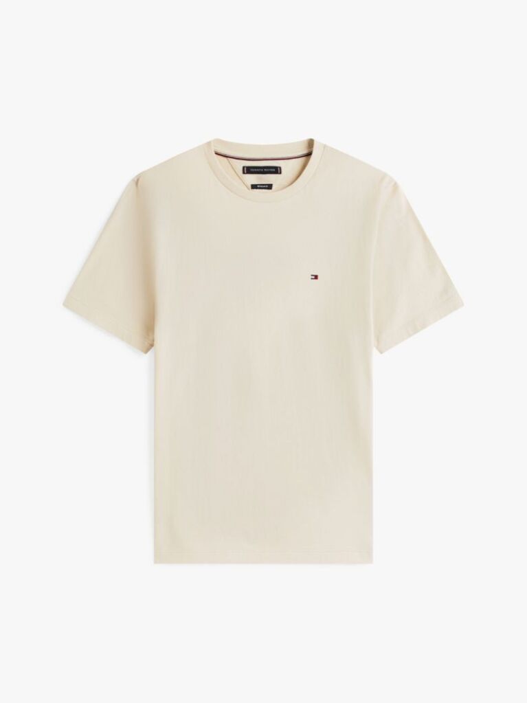 Beige Flag Embroidery T-Shirt  Men