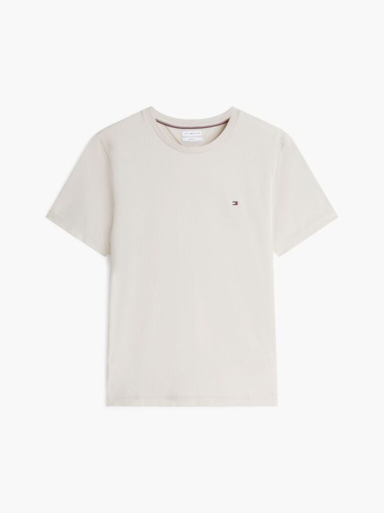 Beige Flag Embroidery T-Shirt  Men