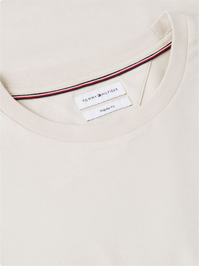 Beige Flag Embroidery T-Shirt  Men