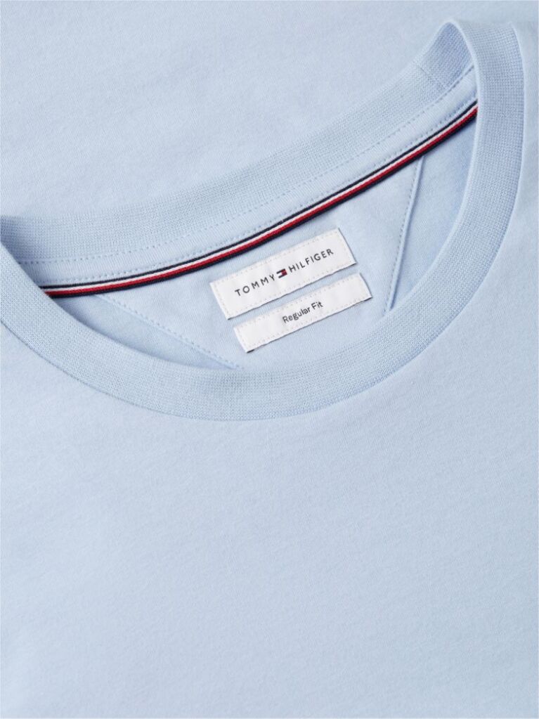 Blue Tricou Cu Broderie Steag  Barbati