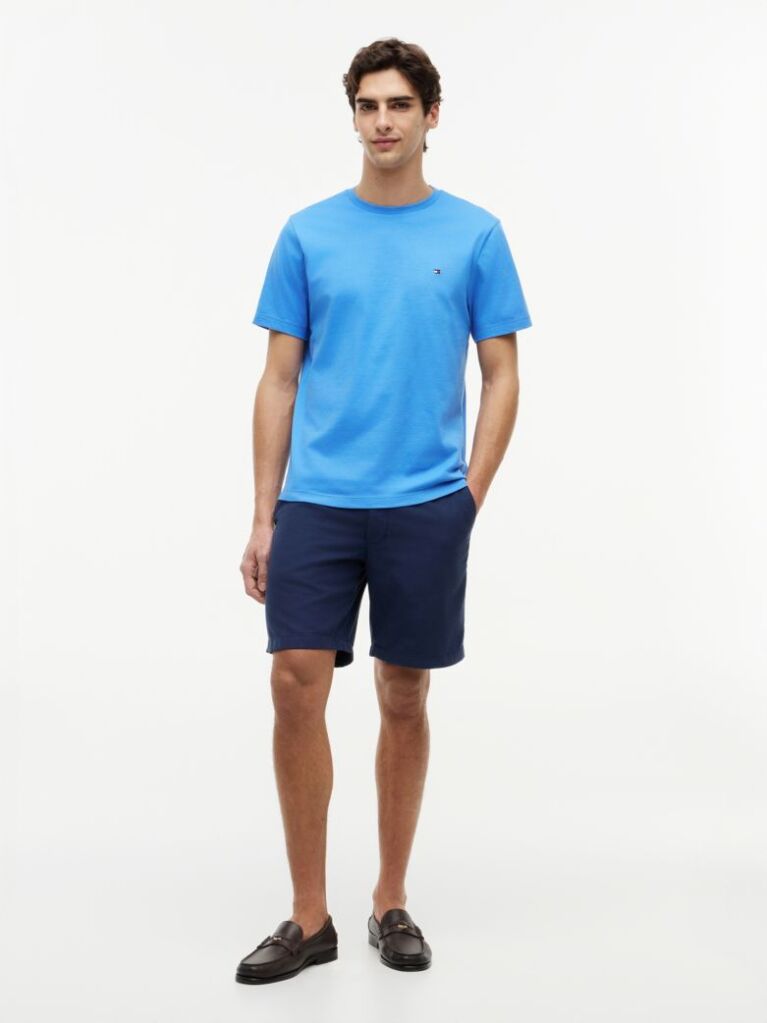 Blue Tricou Cu Broderie Steag  Barbati