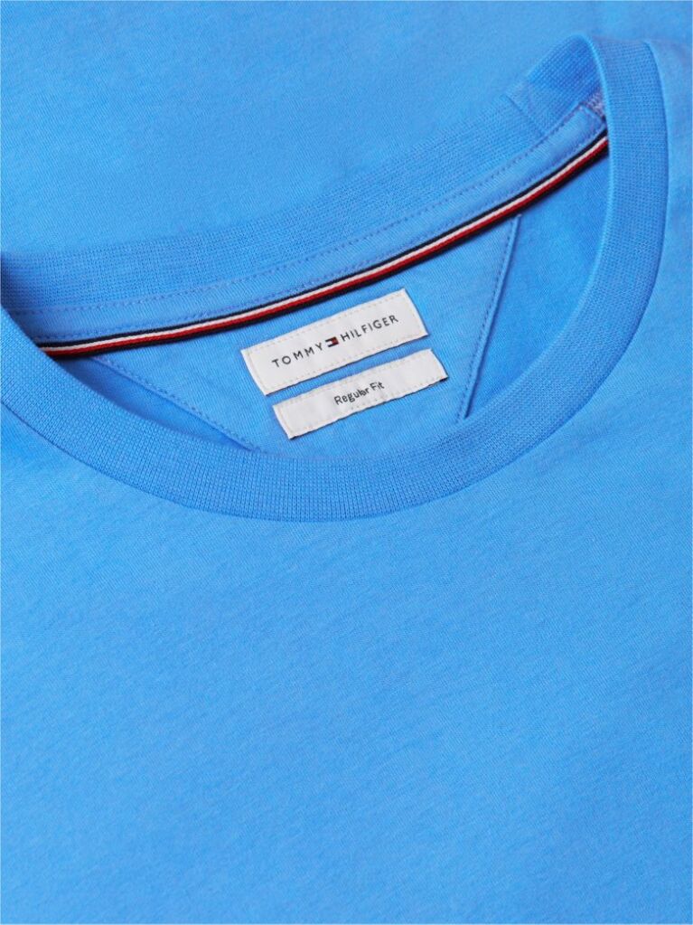 Blue Tricou Cu Broderie Steag  Barbati