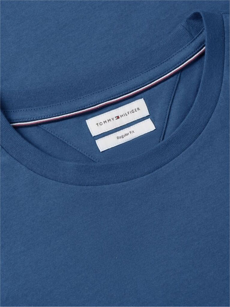 Blue Tricou Cu Broderie Steag  Barbati