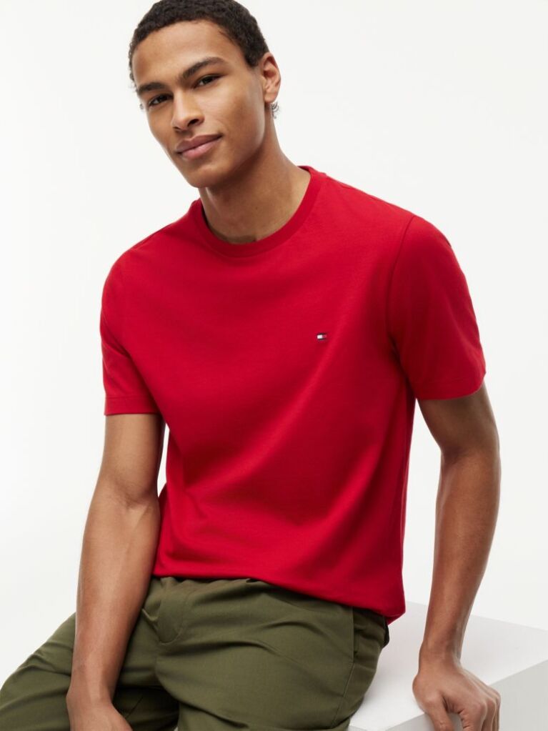 Red Flag Embroidery T-Shirt  Men