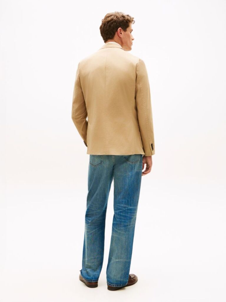 Bej Blazer Smart Casual Spalat Cu Croiala Regular   Barbati