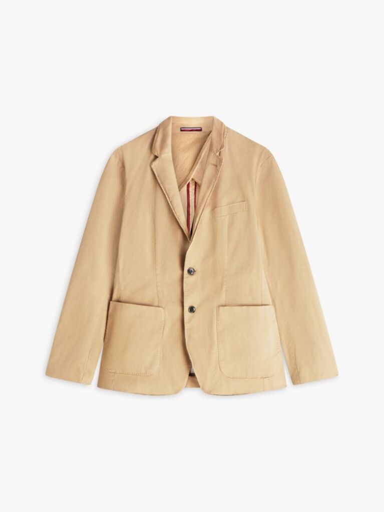 Bej Blazer Smart Casual Spalat Cu Croiala Regular   Barbati