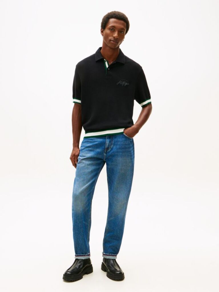 Negru Polo Hidden Cu Croiala Clasica  Barbati