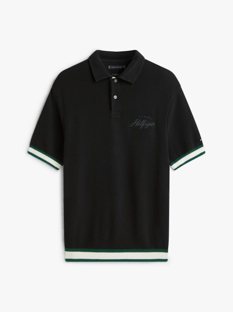 Negru Polo Hidden Cu Croiala Clasica  Barbati