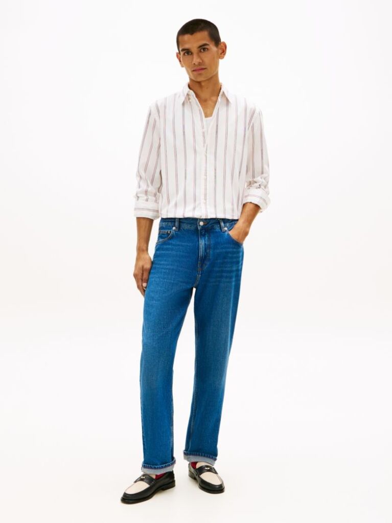 Multi Camasa Jacquard Cu Dungi Si Croiala Regular  Barbati