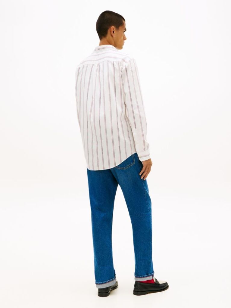 Multi Camasa Jacquard Cu Dungi Si Croiala Regular  Barbati