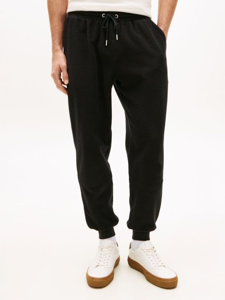 Negru Pantaloni Joggers Cu Logo Brodat  Barbati