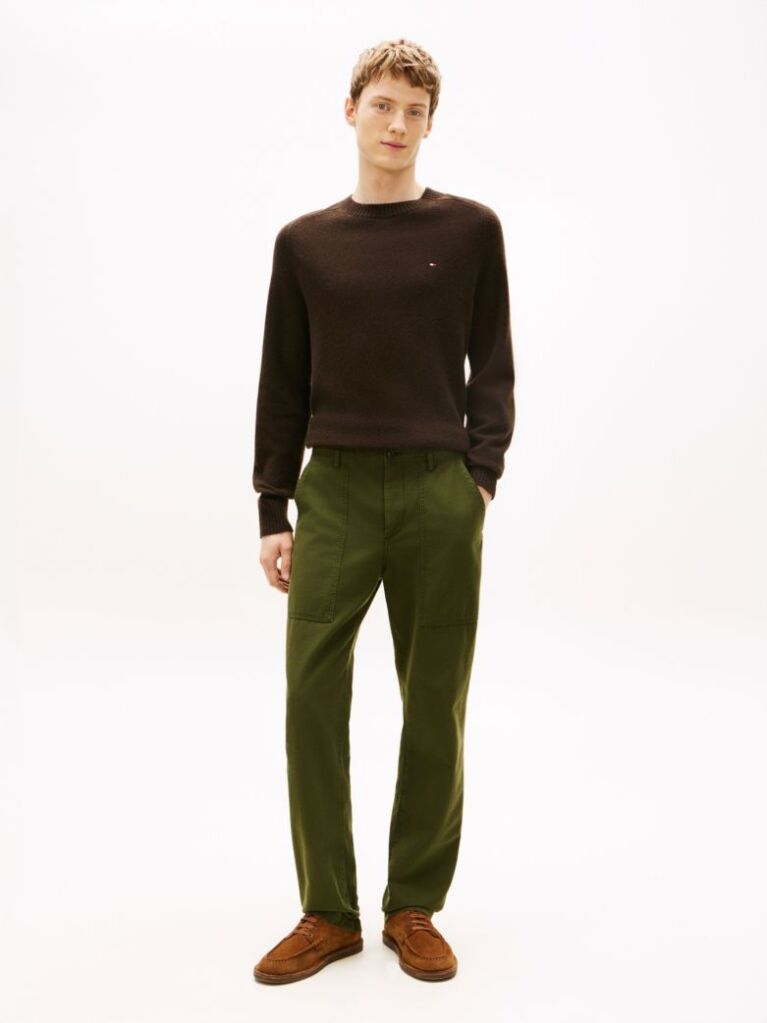 Blue Pantaloni Utility Din Satin Uzati  Barbati