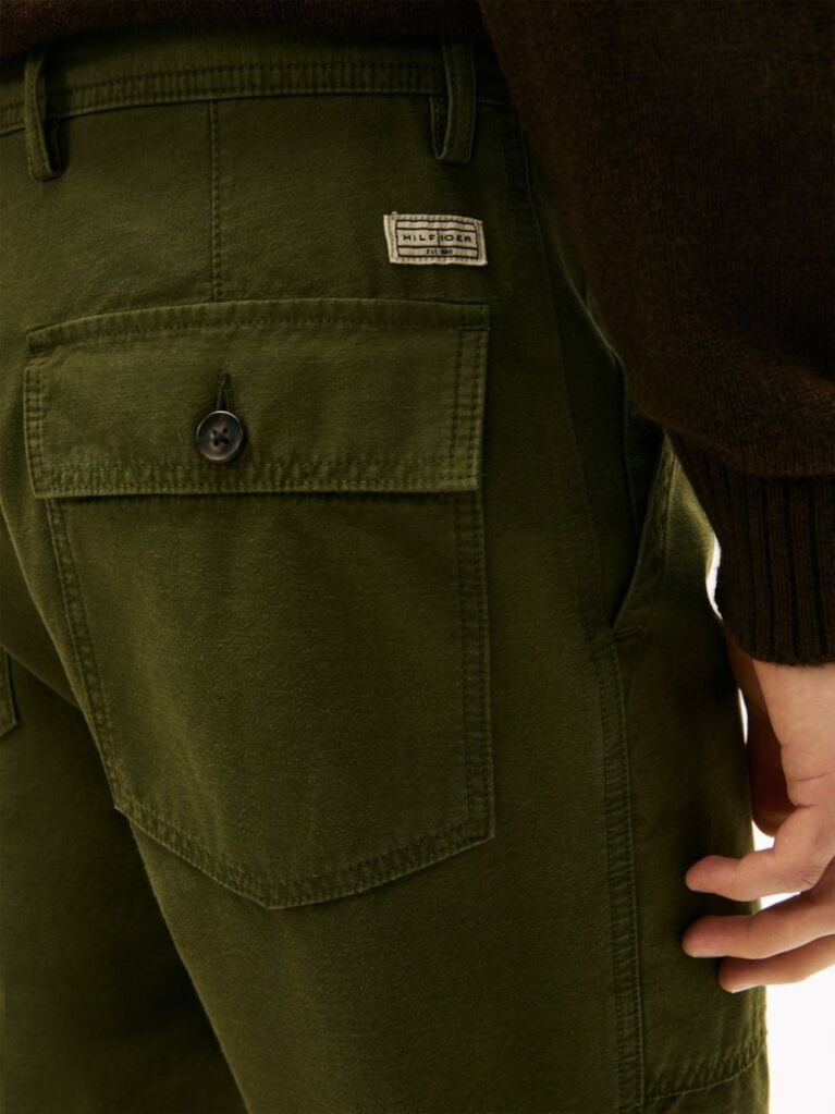 Blue Pantaloni Utility Din Satin Uzati  Barbati