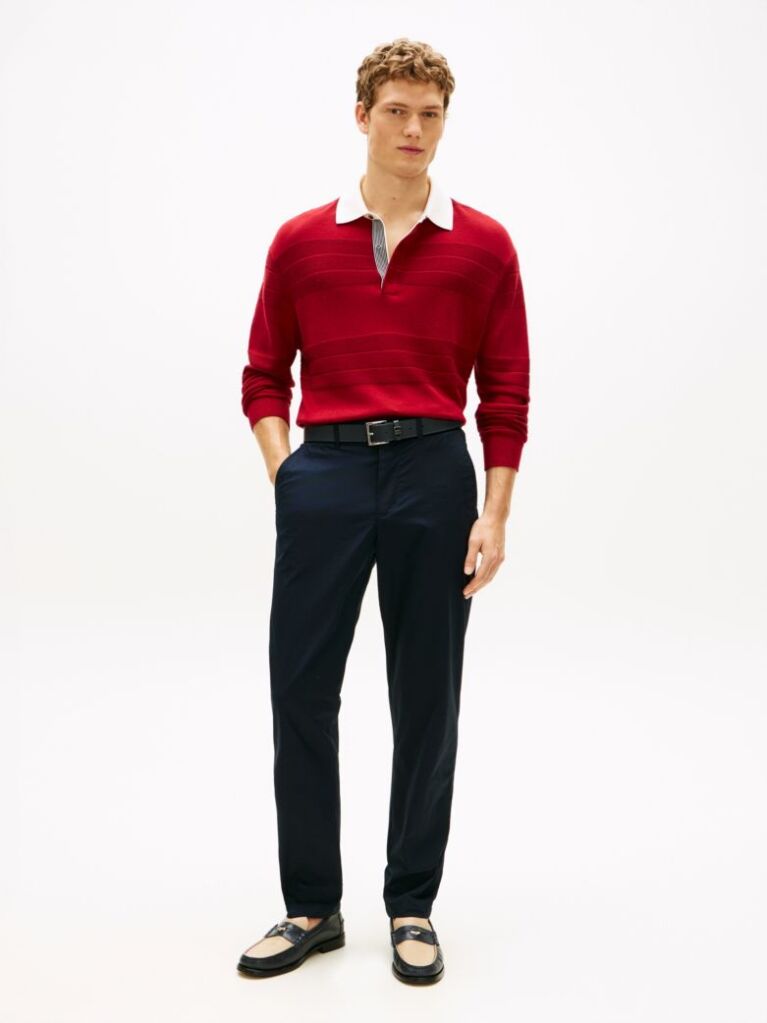 Blue Denton Straight Leg Semi-Elasticated Chinos  Men
