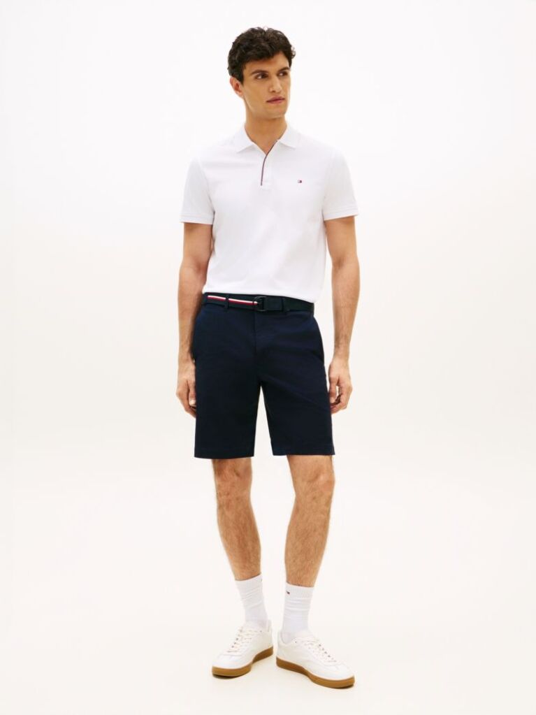 Blue Denton Pantaloni Scurti Twill Cu Croiala Slim Si Curea 9.5"  Barbati