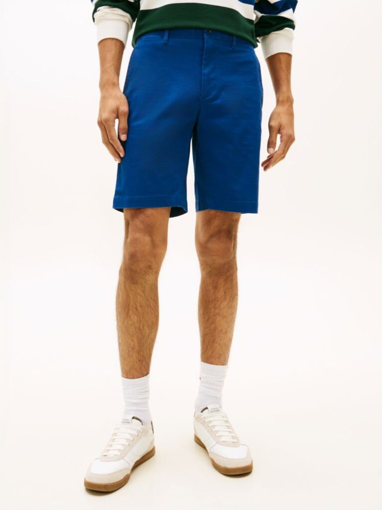 Blue Pantaloni Scurti Denton Twill Slim Cu Lungimea Inseam De 9,5"  Barbati