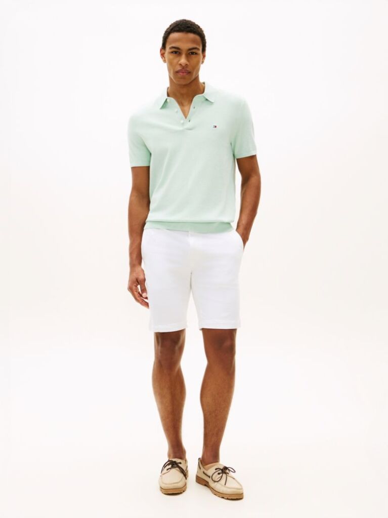 Alb Pantaloni Scurti Denton Twill Slim Cu Lungimea Inseam De 9,5"  Barbati