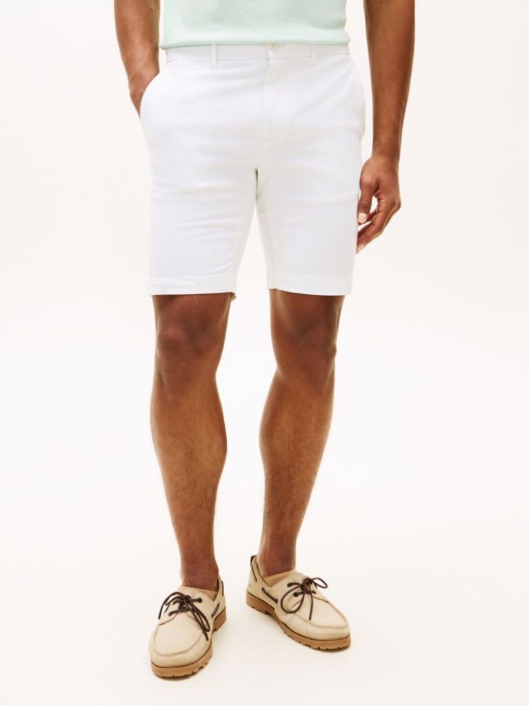 Alb Pantaloni Scurti Denton Twill Slim Cu Lungimea Inseam De 9,5"  Barbati