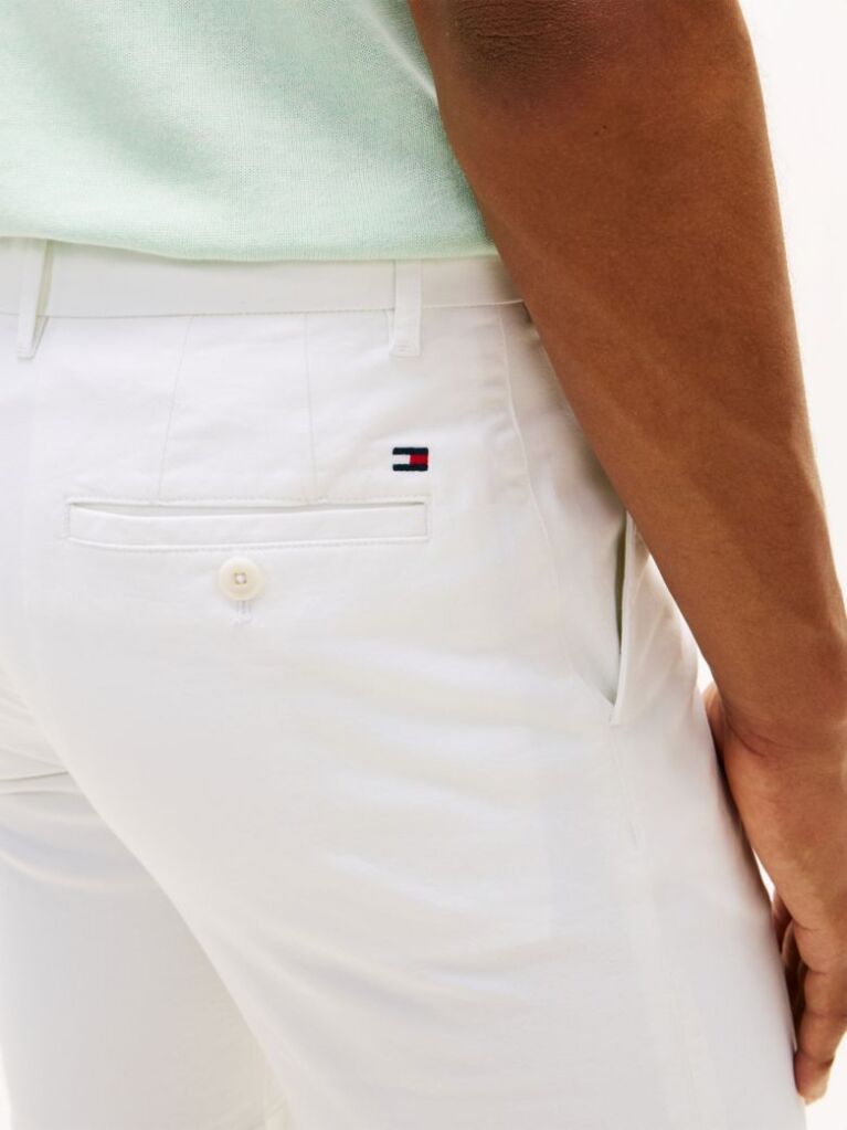 Alb Pantaloni Scurti Denton Twill Slim Cu Lungimea Inseam De 9,5"  Barbati