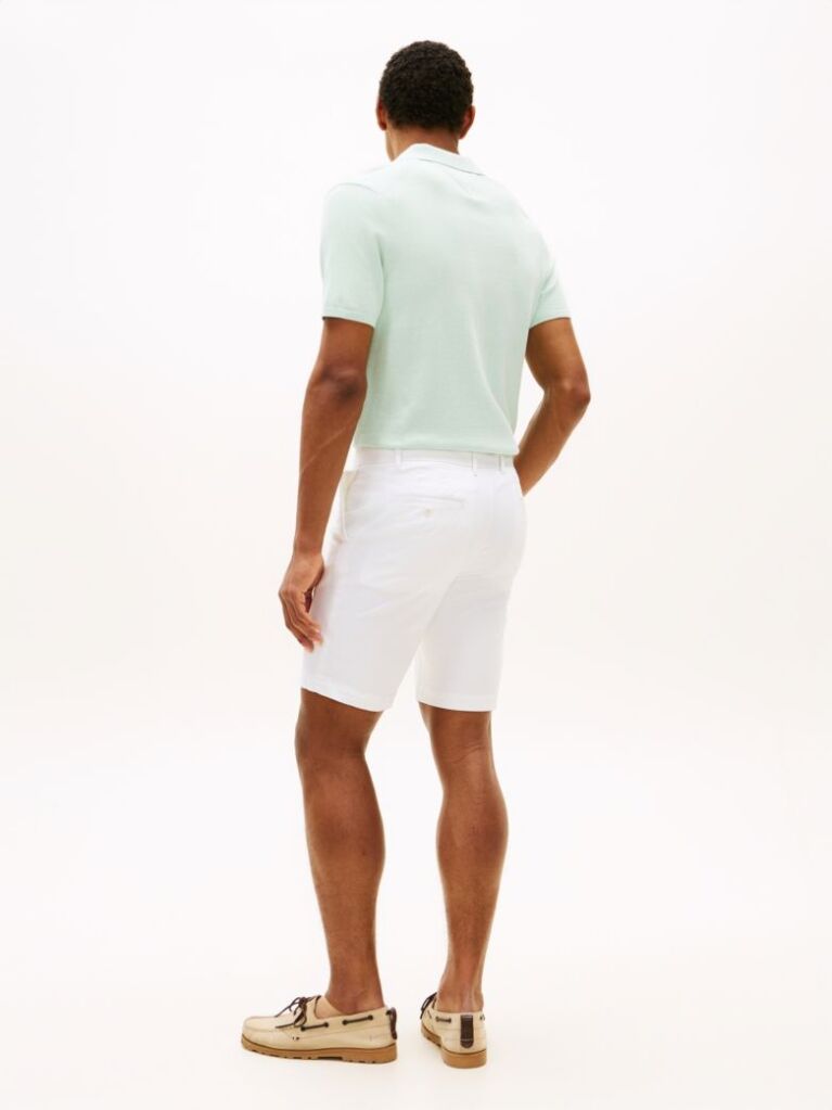 Alb Pantaloni Scurti Denton Twill Slim Cu Lungimea Inseam De 9,5"  Barbati