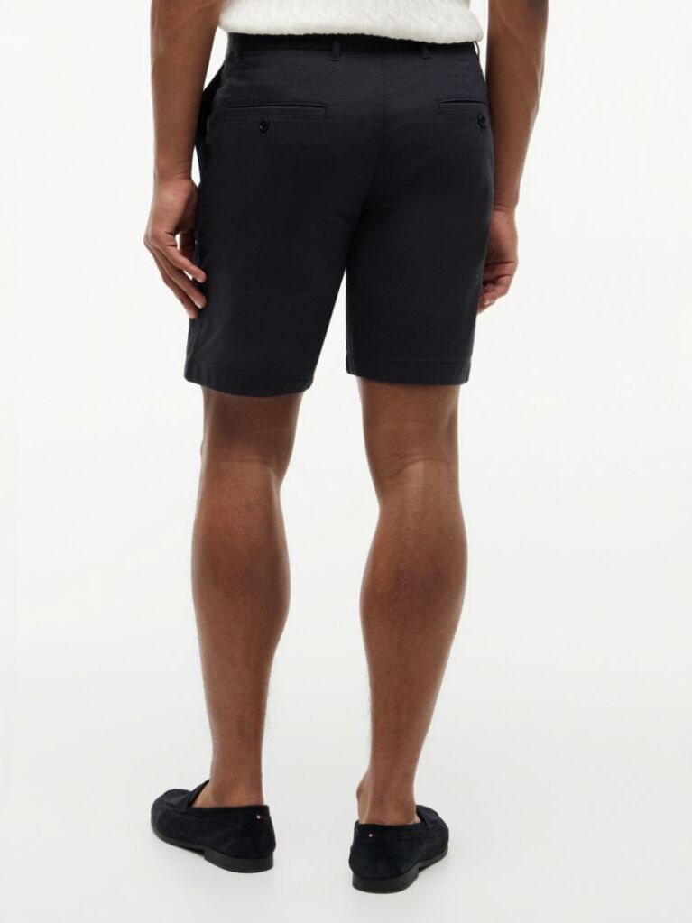 Blue Pantaloni Scurti Chino Denton Slim Cu Imprimeu Si Inseam De 9,5"  Barbati