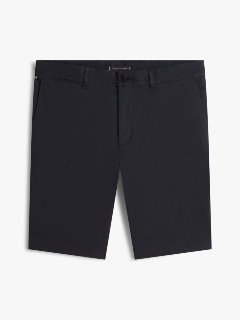 Blue Pantaloni Scurti Chino Denton Slim Cu Imprimeu Si Inseam De 9,5"  Barbati