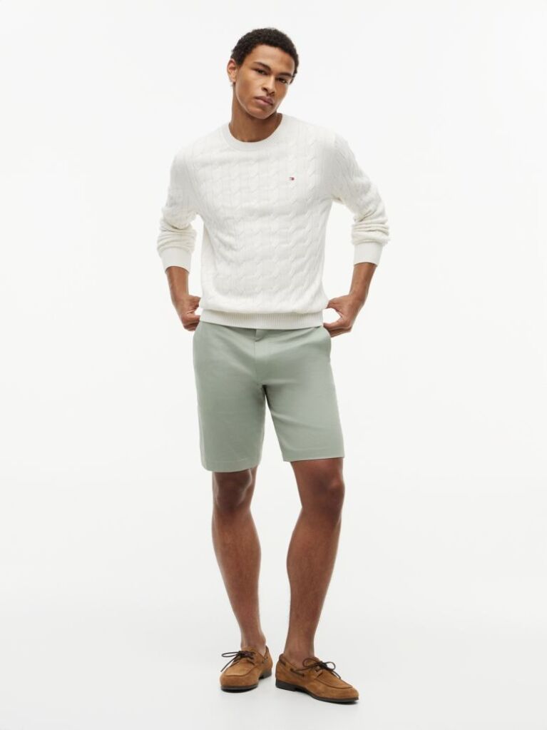 Gri Pantaloni Scurti Chino Denton Slim Cu Imprimeu Si Inseam De 9,5"  Barbati