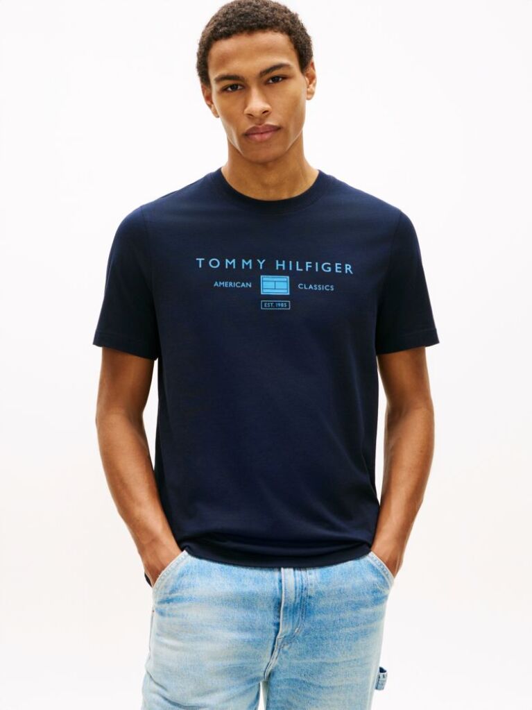 Blue Tricou Cu Logo Jersey  Barbati