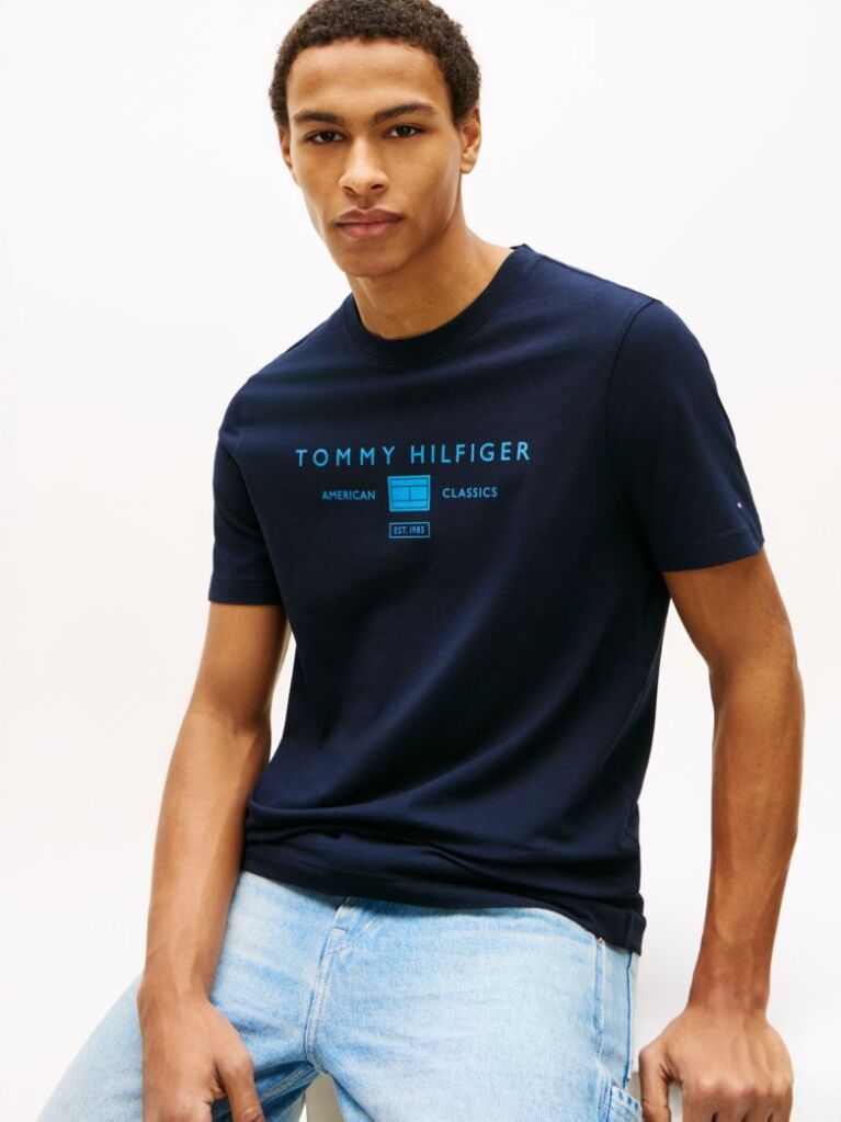 Blue Tricou Cu Logo Jersey  Barbati