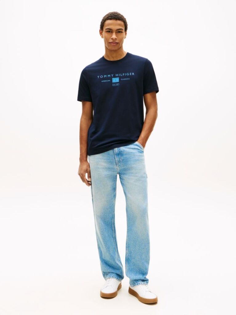 Blue Tricou Cu Logo Jersey  Barbati