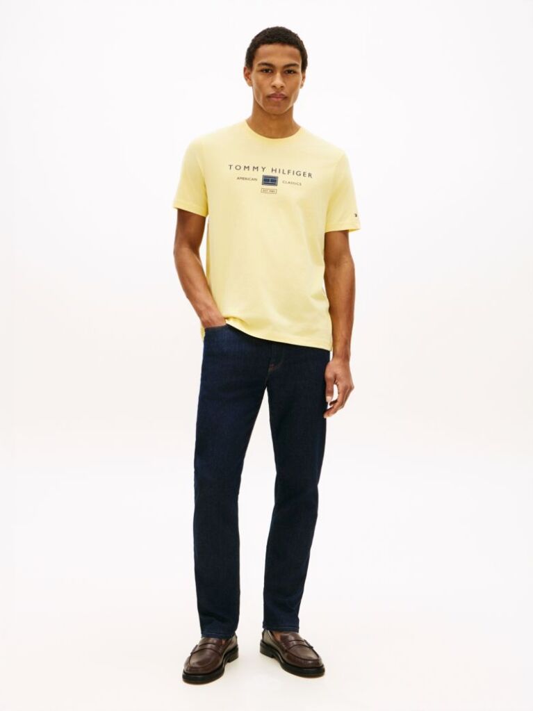 Galben Tricou Cu Logo Jersey  Barbati
