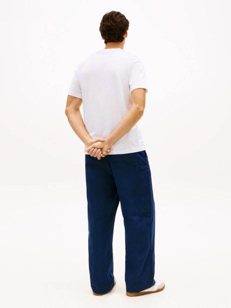 White Logo Graphic Crew Neck T-Shirt  Men
