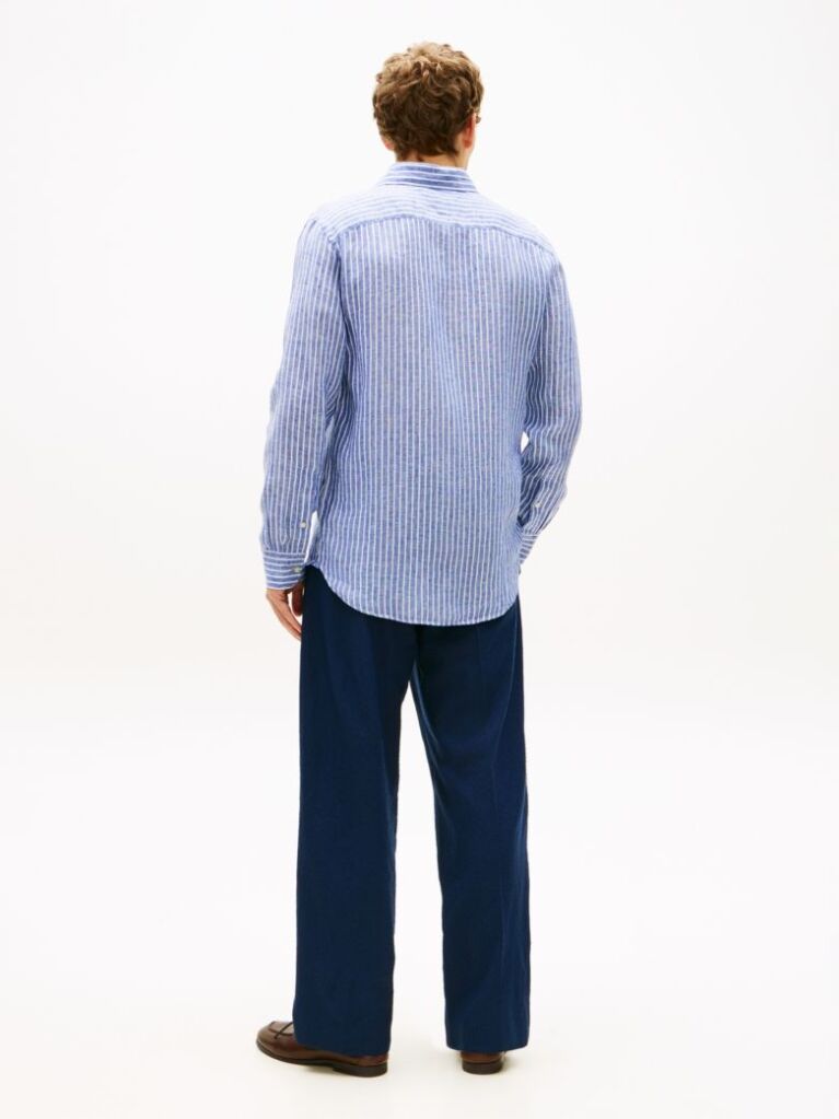 Multi Regular Fit Bengal Stripe Pure Linen Shirt  Men