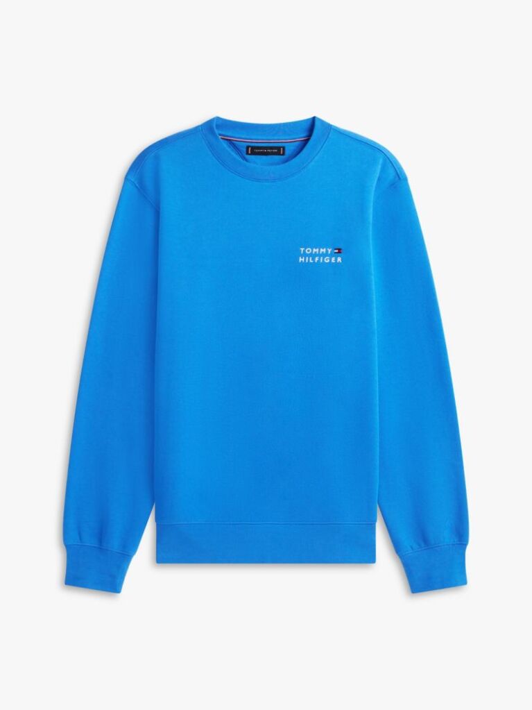 Blue Sweatshirt Terry Cu Logo Brodat  Barbati