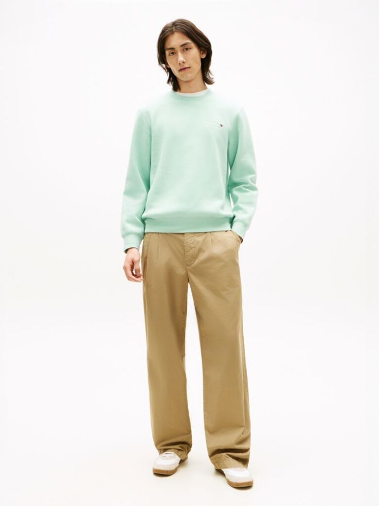 Green Logo Embroidery Terry Sweatshirt  Men