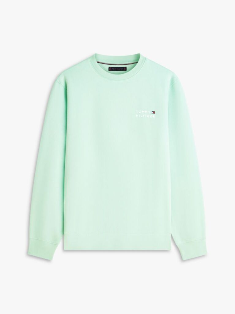Green Logo Embroidery Terry Sweatshirt  Men