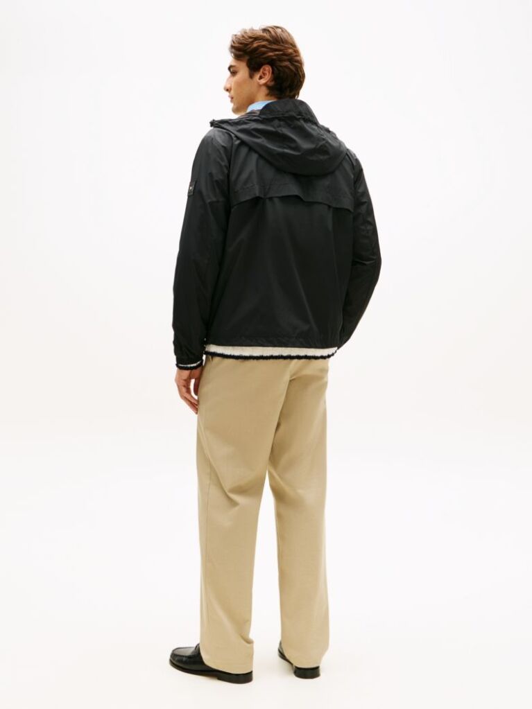 Black Hooded Zip-Thru Jacket  Men