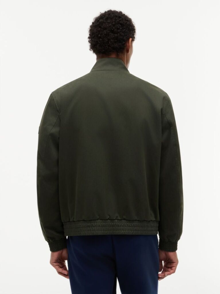 Green Logo Patch Zip-Thru Harrington Jacket  Men