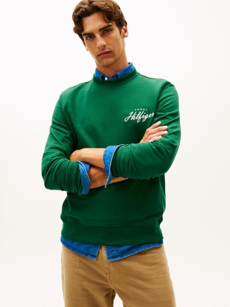 Green Logo Crew Neck Sweatshirt  Men