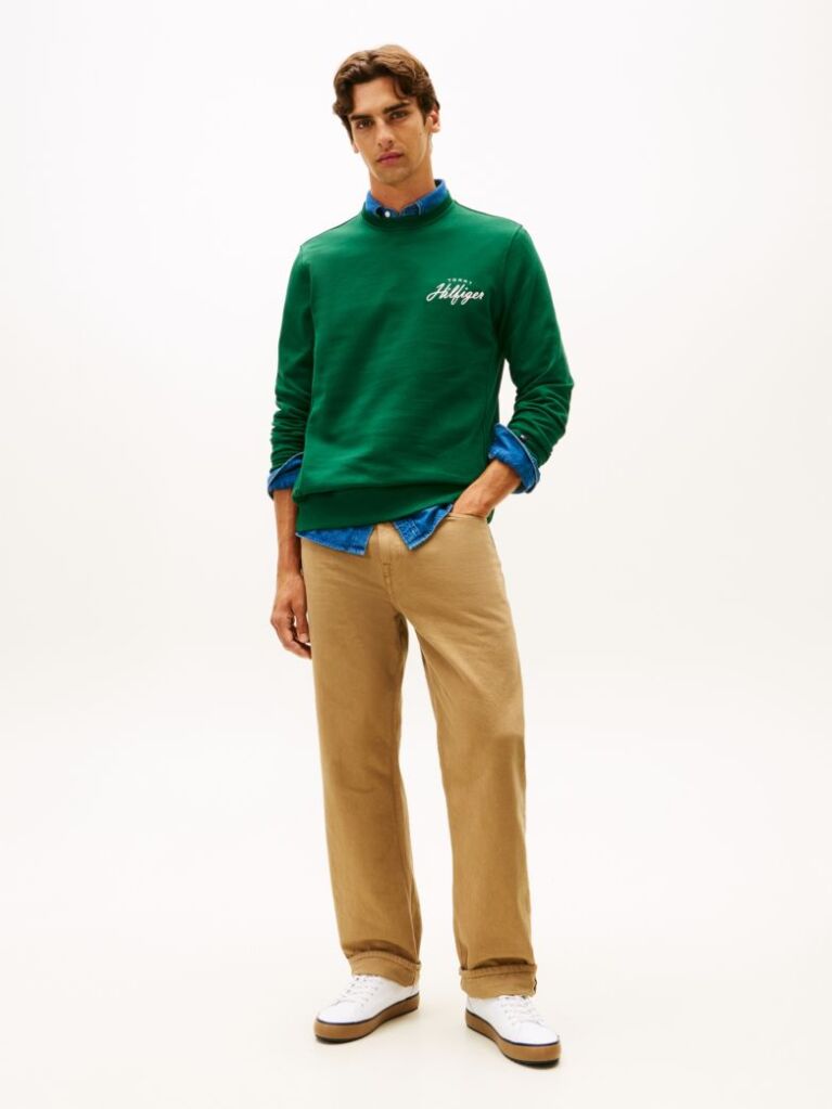 Green Logo Crew Neck Sweatshirt  Men