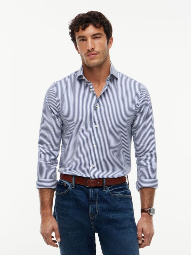 Multi Camasa Smart Casual Cu Croiala Slim Si Dungi  Barbati
