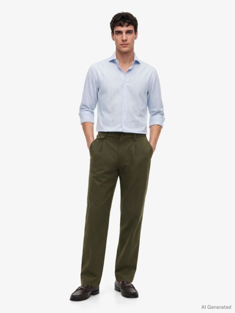 Multi Camasa Smart Casual Cu Croiala Slim Si Dungi  Barbati