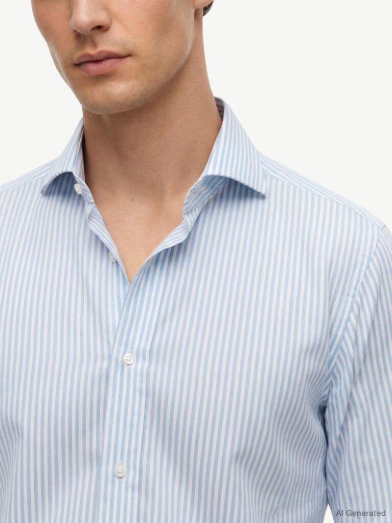 Multi Camasa Smart Casual Cu Croiala Slim Si Dungi  Barbati