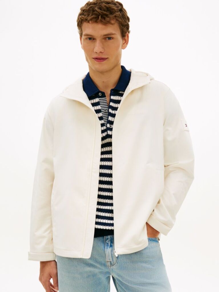 Beige Technical Hooded Jacket  Men